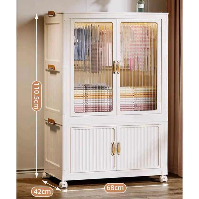 HIRUN Portable Collapsible Children Wardrobe Clothes Cabinet, Nursery Storage Box, Organizer, Toy Storage, Container, Book Storage , Baby Kids Clothes, Toddler Dresser