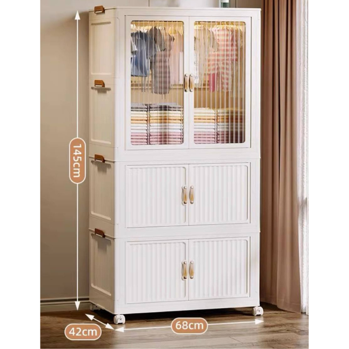 HIRUN Portable Collapsible Children Wardrobe Clothes Cabinet, Nursery Storage Box, Organizer, Toy Storage, Container, Book Storage , Baby Kids Clothes, Toddler Dresser