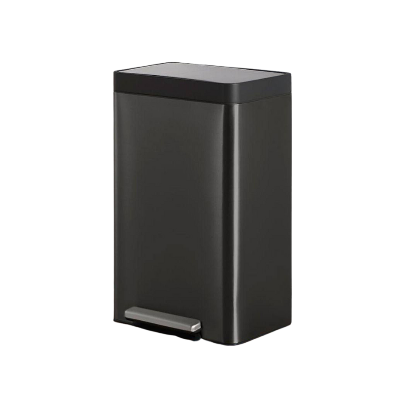 Stainless steel Black Pedal Dustbin Waste bin Recyclable bin