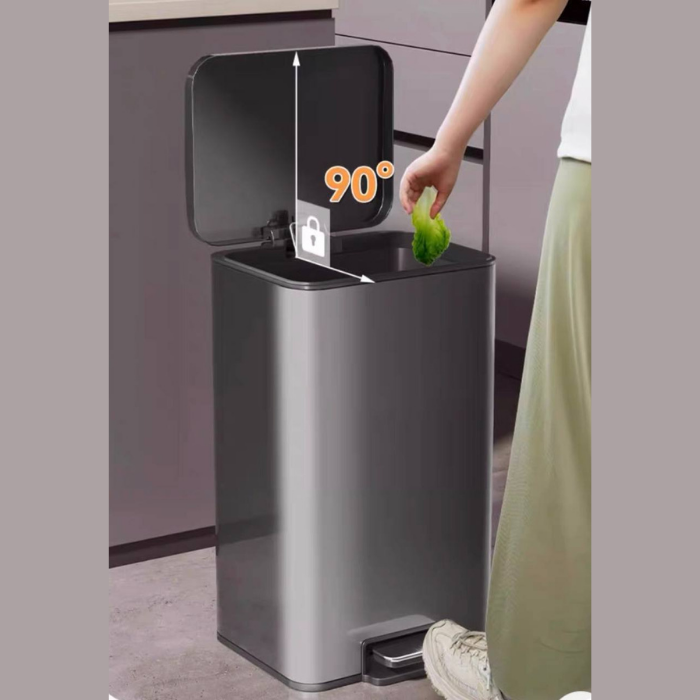 Stainless steel Black Pedal Dustbin Waste bin Recyclable bin