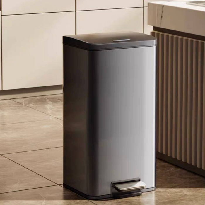 Stainless steel Black Pedal Dustbin Waste bin Recyclable bin