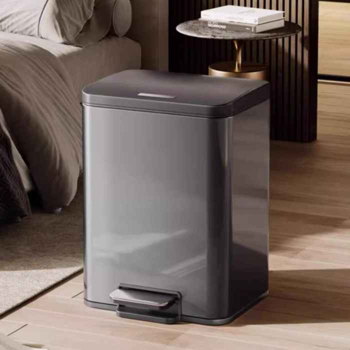 Stainless steel Black Pedal Dustbin Waste bin Recyclable bin