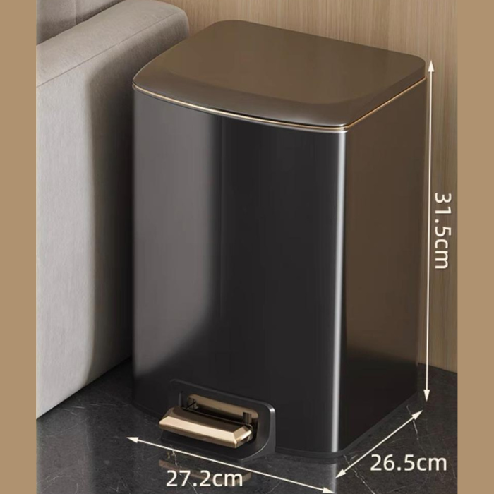 Stainless steel Black Pedal Dustbin Waste bin Recyclable bin
