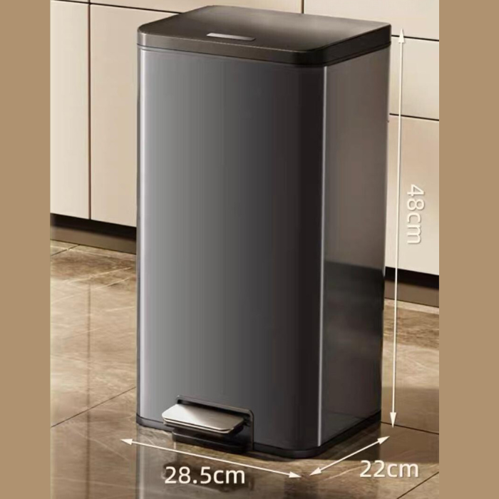 Stainless steel Black Pedal Dustbin Waste bin Recyclable bin