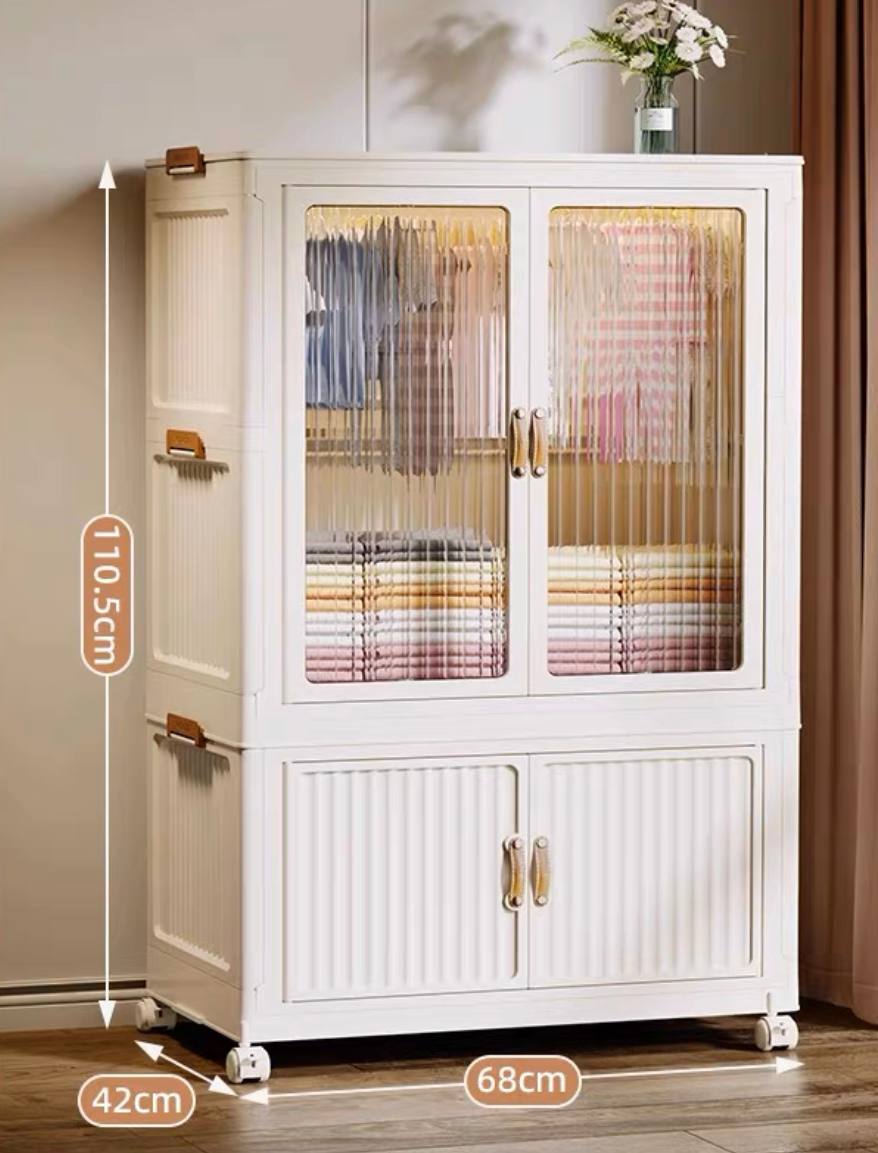 HIRUN Portable Collapsible Children Wardrobe Clothes Cabinet, Nursery Storage Box, Organizer, Toy Storage, Container, Book Storage , Baby Kids Clothes, Toddler Dresser