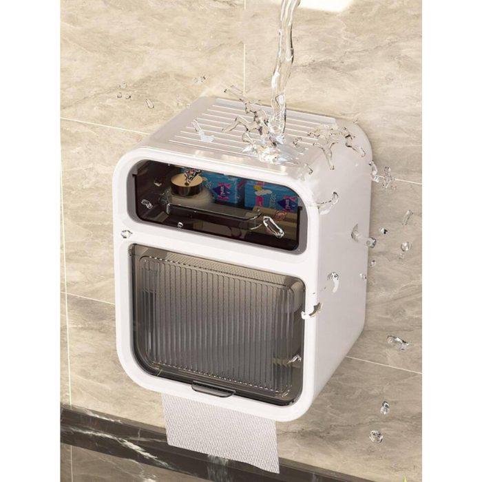 Toilet Paper Holder with Storage Drawer for Bathroom wall-mount