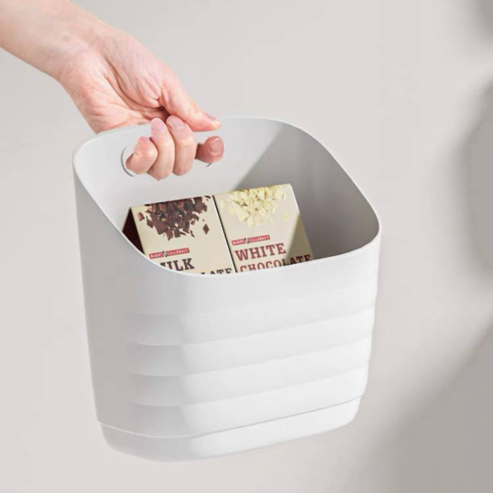 Set of 3 White Portable Hanging Containers / Multi-functional Back-Hung Storage Basket Container with Hook