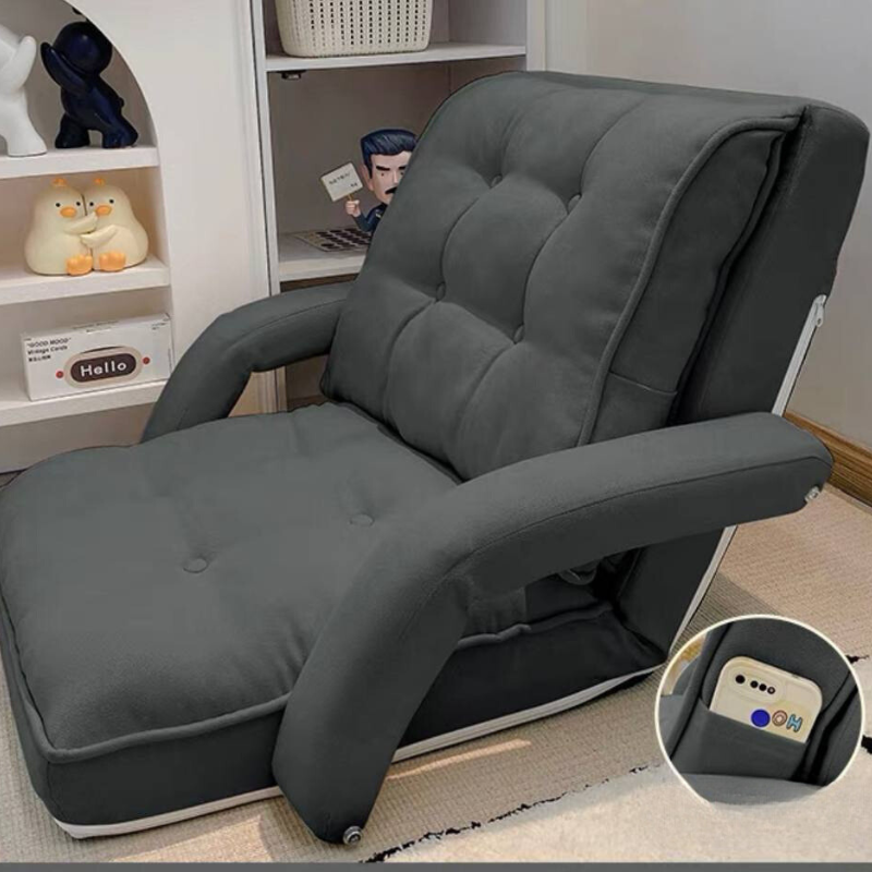 ZAYN Folding Floor Armchair Sofa / Adjustable Back & Lumbar support - Grey