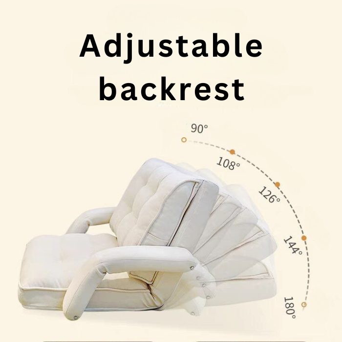 ZAYN Folding Floor Armchair Sofa / Adjustable Back & Lumbar support - Grey