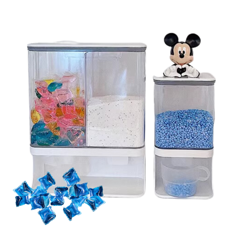 Aesthetic Laundry Room Organizer | Scent Booster Beads Dispenser, Laundry Detergent Powder Storage Box | Laundry pods Container
