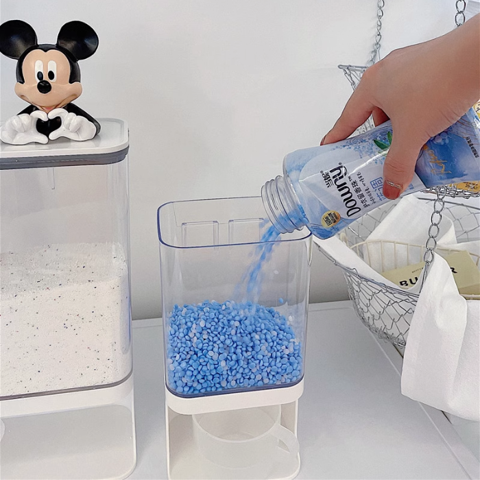 Aesthetic Laundry Room Organizer | Scent Booster Beads Dispenser, Laundry Detergent Powder Storage Box | Laundry pods Container