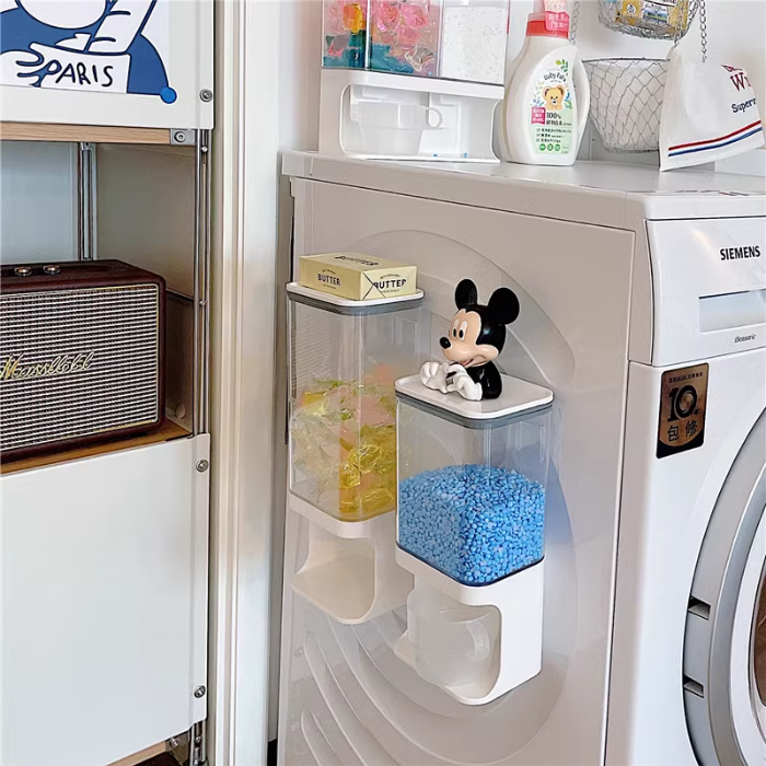 Aesthetic Laundry Room Organizer | Scent Booster Beads Dispenser, Laundry Detergent Powder Storage Box | Laundry pods Container