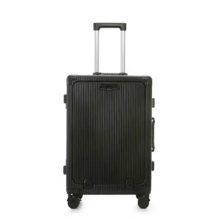 Versatile Aluminum Frame Luggage with USB Charging Port, Front Compartment, Cup holder, TSA Lock, Airline Approved Carry On Hardside Suitcase