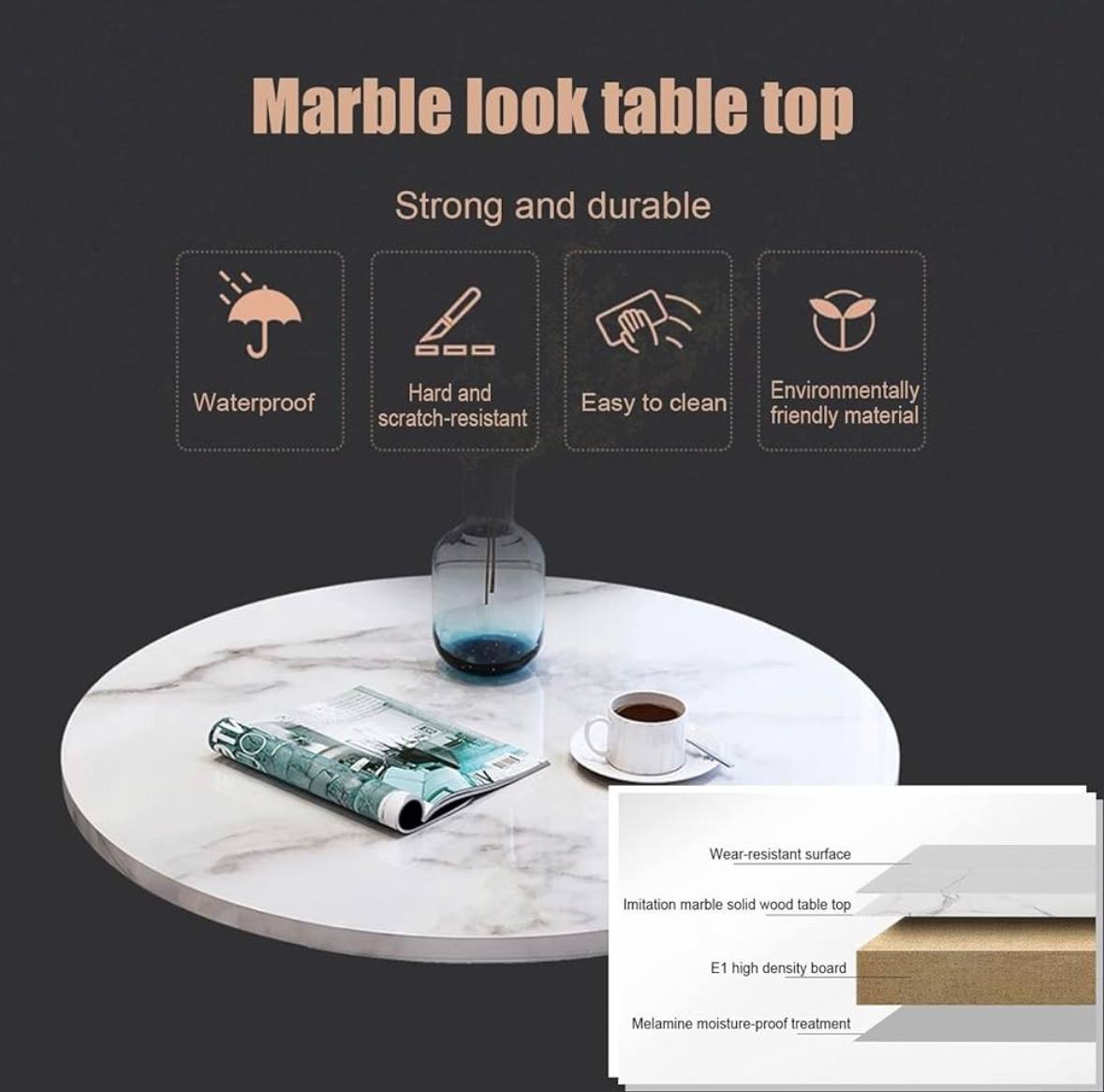 CADISTA Dining table and 4 chairs set  • modern space saving compact table • showroom multifunctional furniture