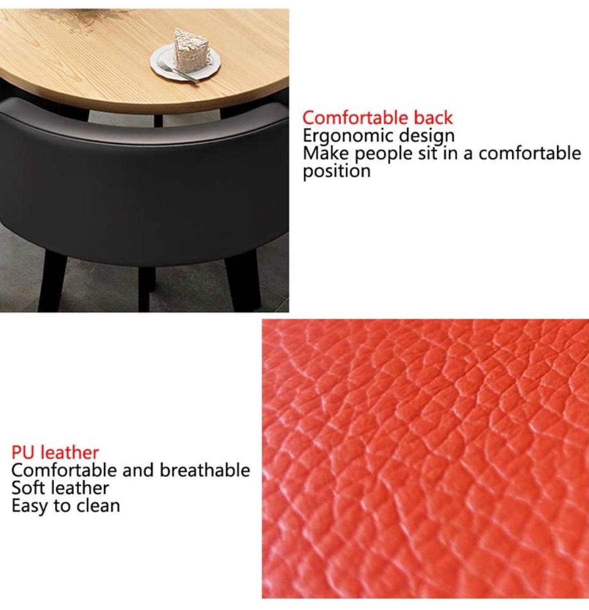 CADISTA Dining table and 4 chairs set  • modern space saving compact table • showroom multifunctional furniture