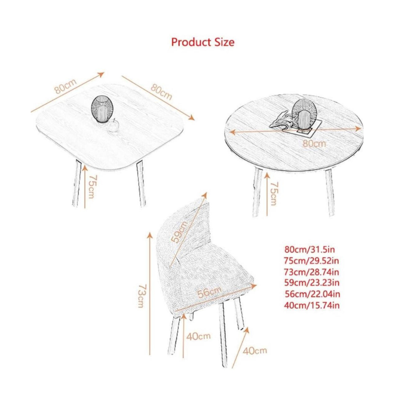 CADISTA Dining table and 4 chairs set  • modern space saving compact table • showroom multifunctional furniture