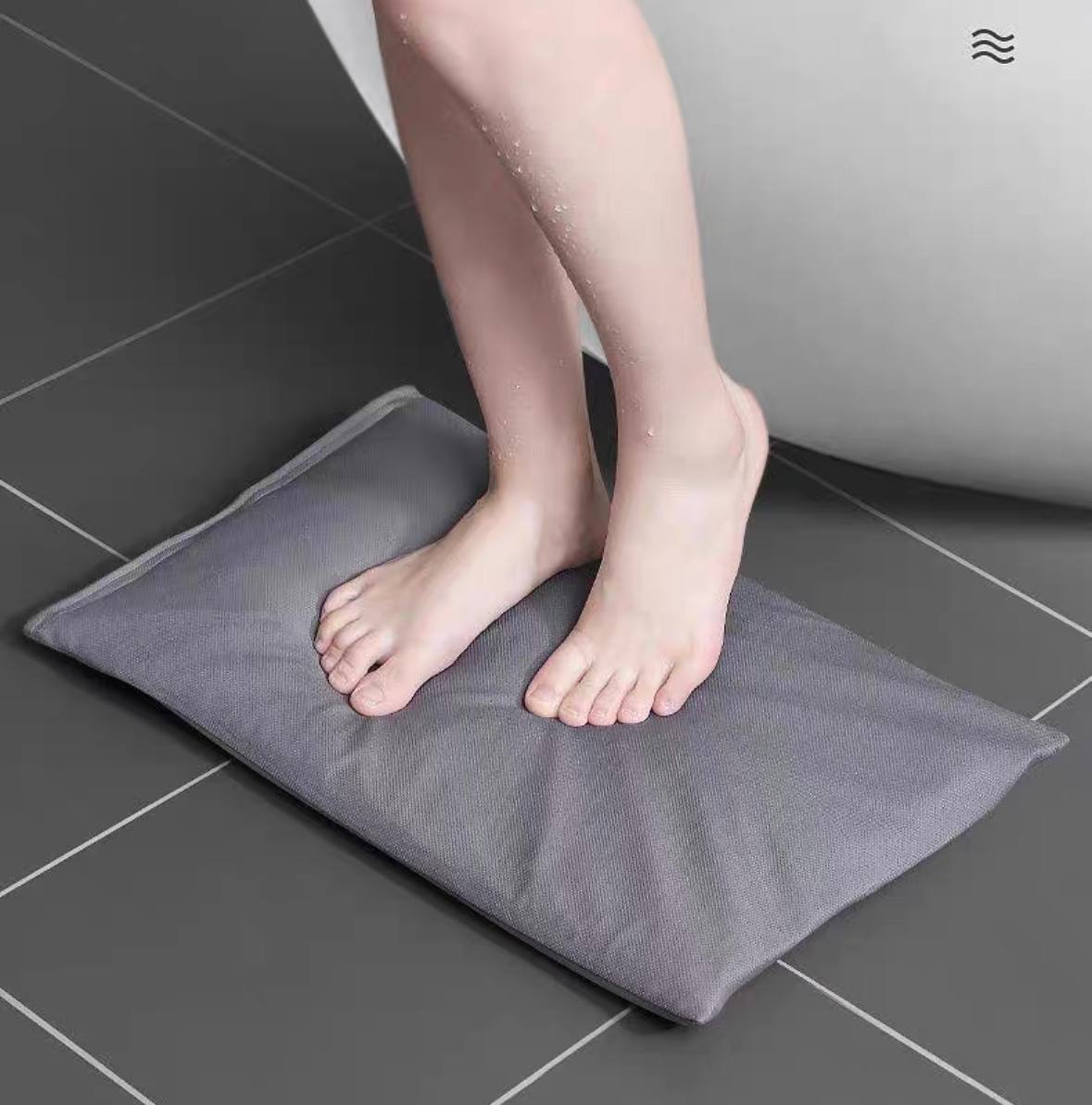 Soft Diatomite Earth Bath Floor Mat • Fast dry water absorbent