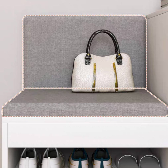 RACLYN Shoe cabinet with stool • Wooden Shoe rack bench • corridor doorway cabinet