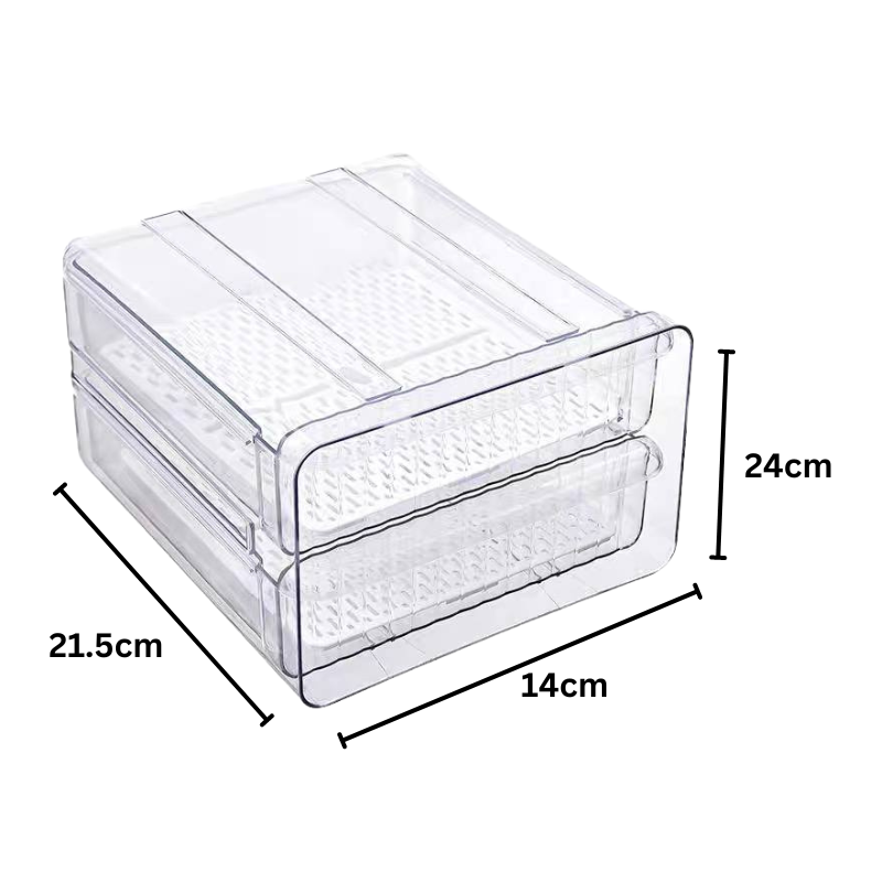 Kitchen Fridge Refrigerator Drawer style storage containers • Organizer • stackable kitchen racks