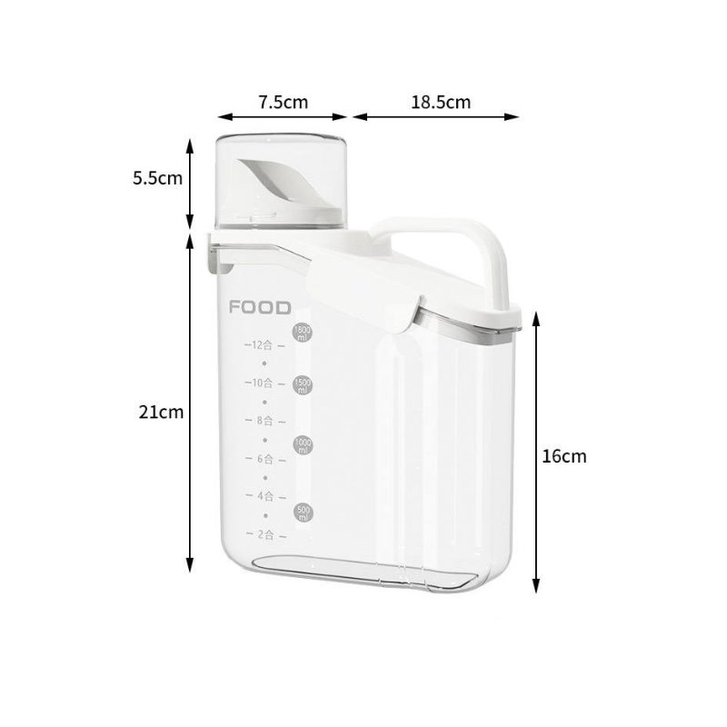 Clear Plastic Cereal Containers with Lids - Portable Rice Dispenser an