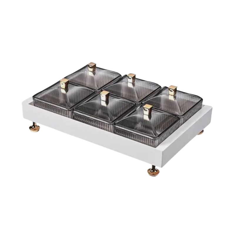 Minimalist snack tray with 6 fluted containers • Snack platters • serving trays • party accessories