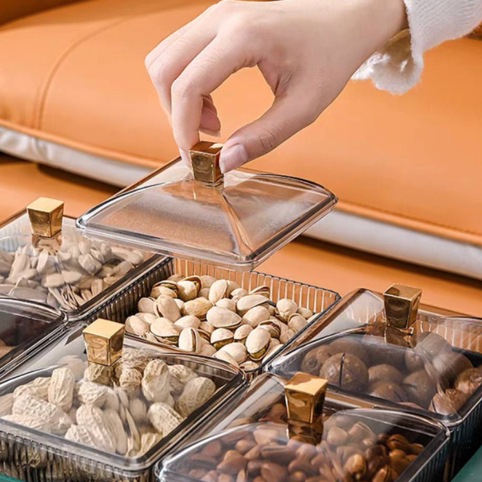 Minimalist snack tray with 6 fluted containers • Snack platters • serving trays • party accessories