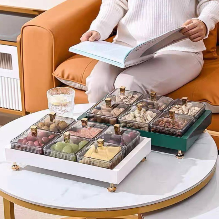 Minimalist snack tray with 6 fluted containers • Snack platters • serving trays • party accessories