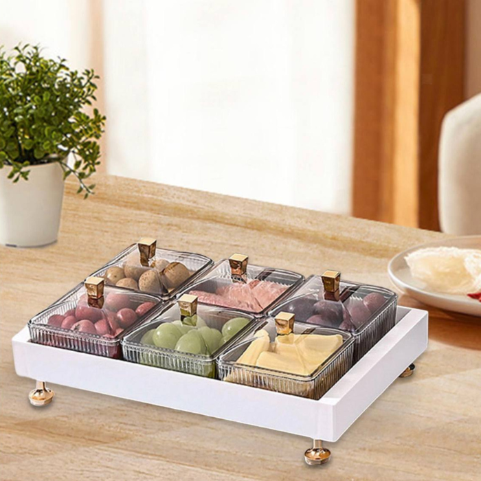 Minimalist snack tray with 6 fluted containers • Snack platters • serving trays • party accessories