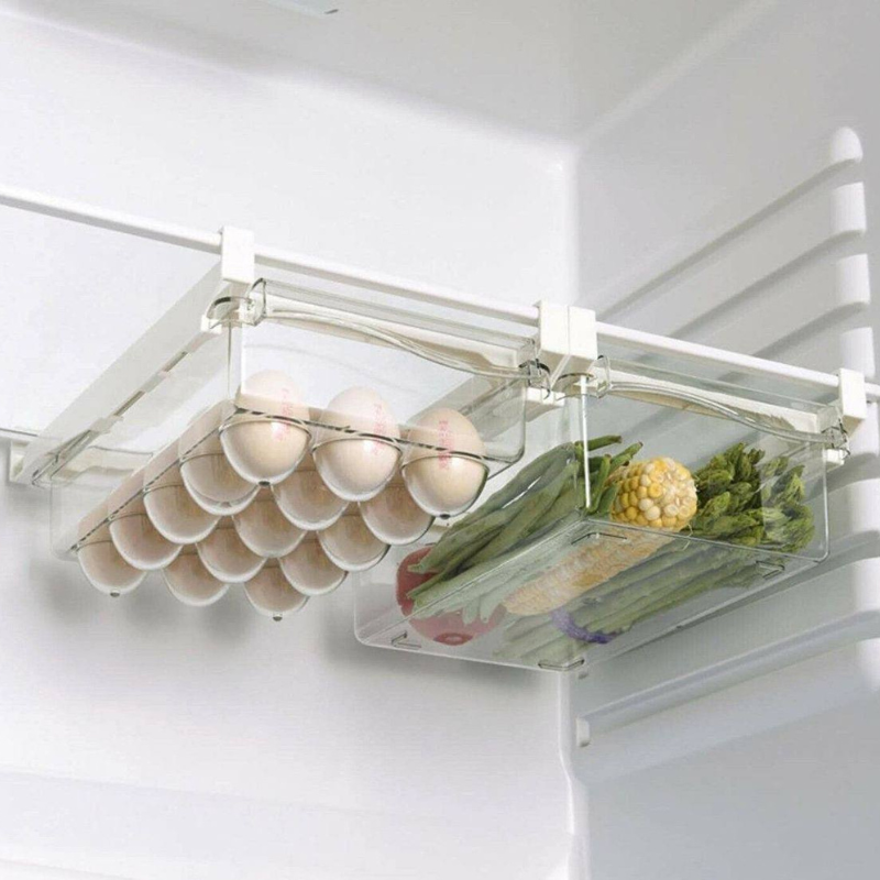 Hanging Fridge Drawer Organizer • Refrigerator storage box • Food containers • freezer racks