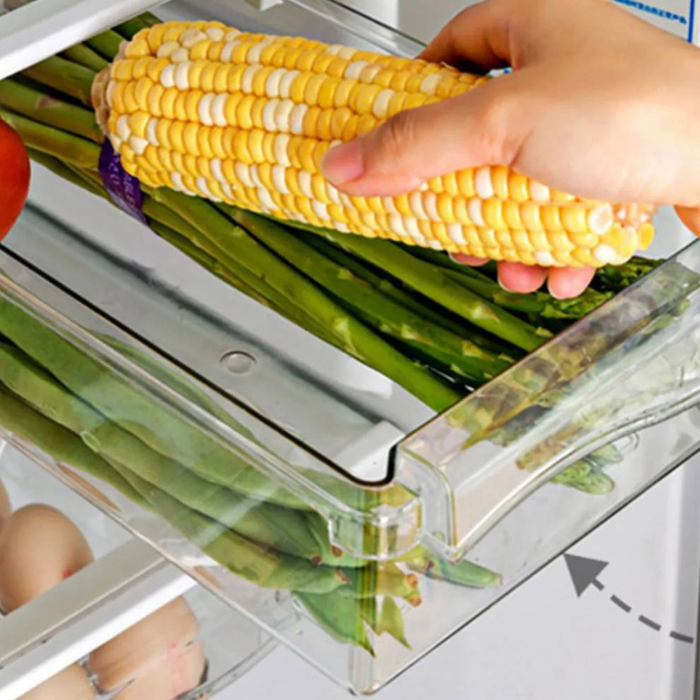 Hanging Fridge Drawer Organizer • Refrigerator storage box • Food containers • freezer racks