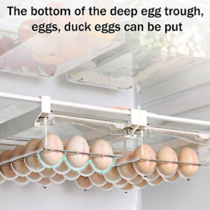 Hanging Fridge Drawer Organizer • Refrigerator storage box • Food containers • freezer racks