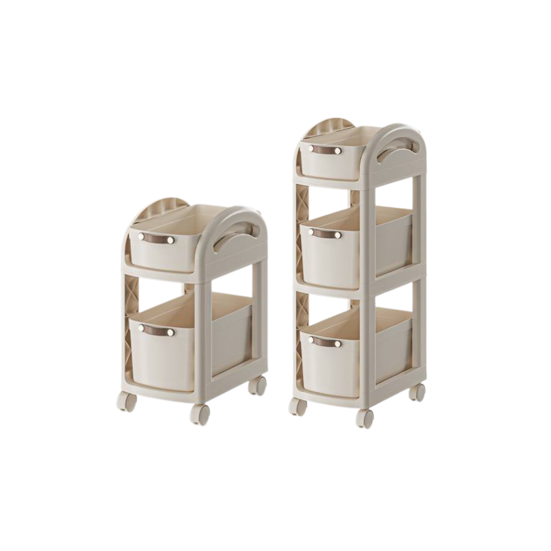 Minimalist curve trolley rack with container storages • portable space saving storage trolley