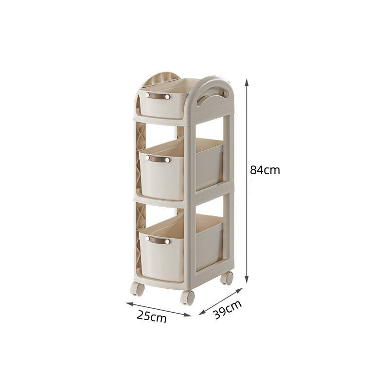 Minimalist curve trolley rack with container storages • portable space saving storage trolley