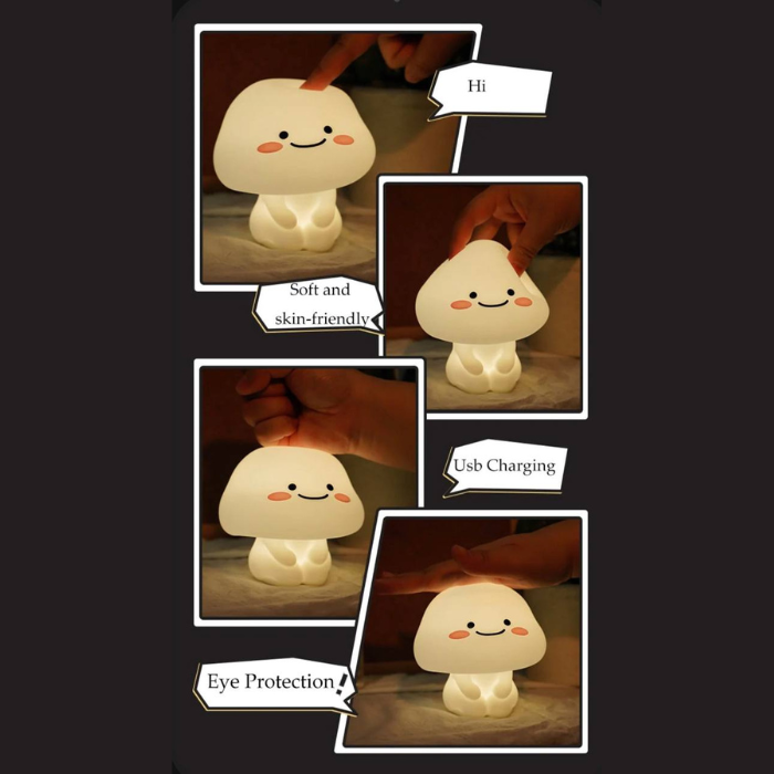 Kawaii QUBY • Cloud • Star Night lamp / soft silicone / rechargeable warm light / desk lamp / bed lamp