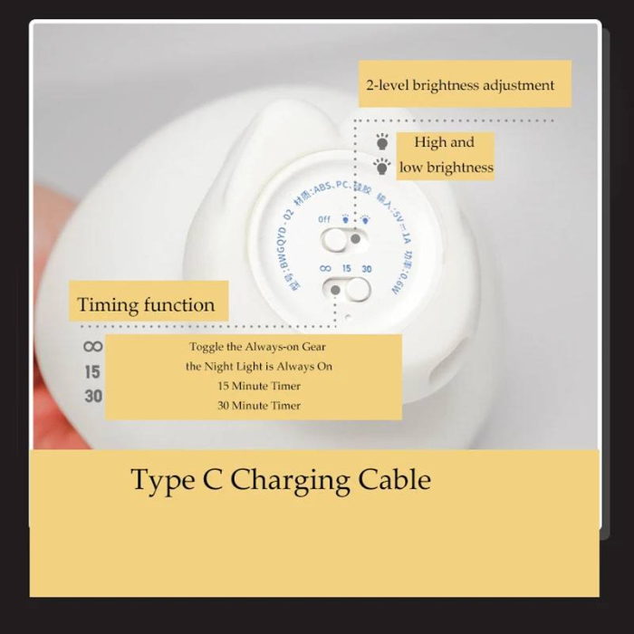 Kawaii QUBY • Cloud • Star Night lamp / soft silicone / rechargeable warm light / desk lamp / bed lamp