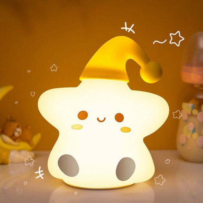 Kawaii QUBY • Cloud • Star Night lamp / soft silicone / rechargeable warm light / desk lamp / bed lamp