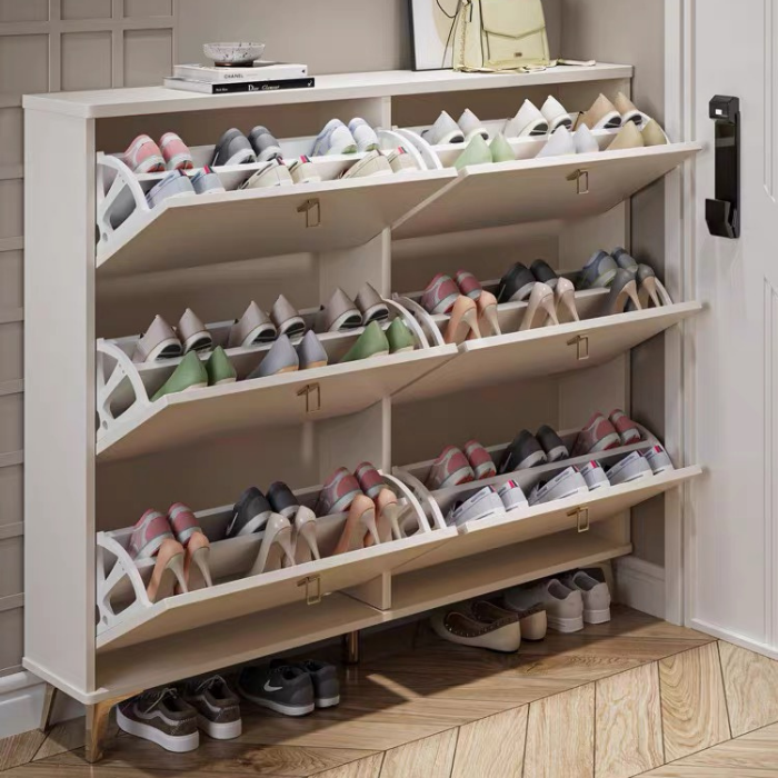 Swivel shoe rack for entryway corridor • Flip out Shoe Cabinet