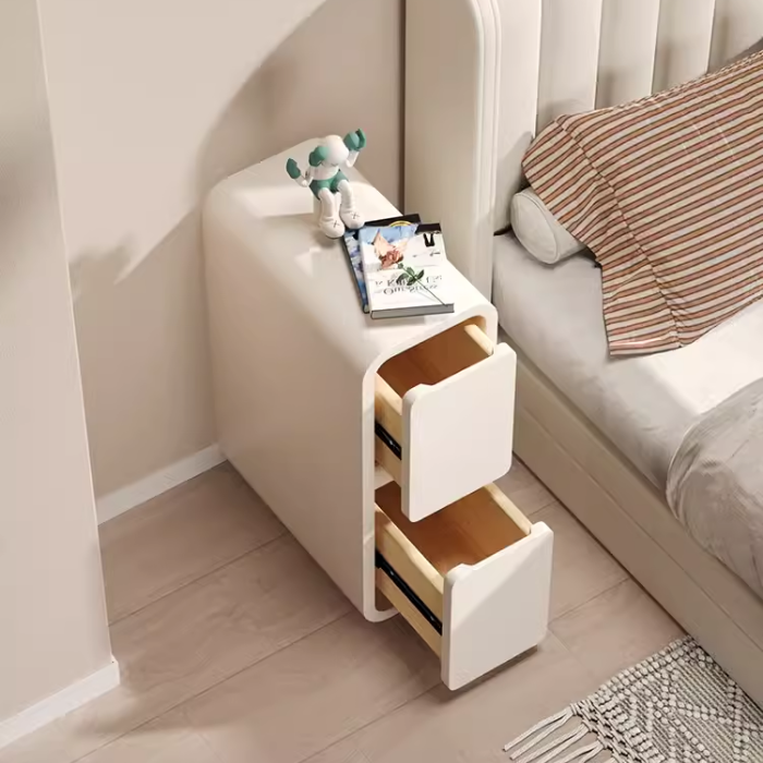 Ultra-Narrow Bedside Table 20cm Modern Minimalist bedside Drawer Storage Cabinet