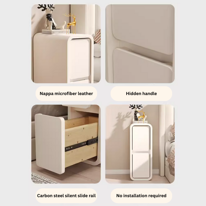 Ultra-Narrow Bedside Table 20cm Modern Minimalist bedside Drawer Storage Cabinet