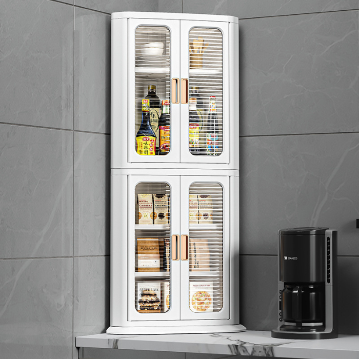 Minimalist space-saving Corner storage cabinet / kitchen bathroom organiser rack