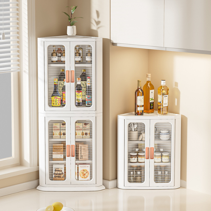 Minimalist space-saving Corner storage cabinet / kitchen bathroom organiser rack