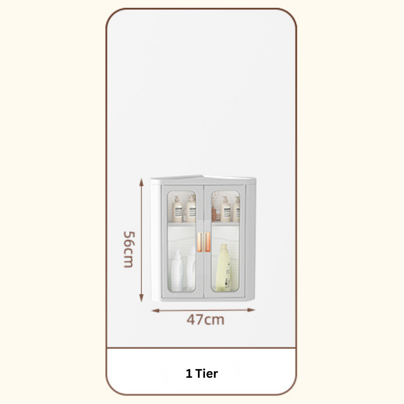 Minimalist space-saving Corner storage cabinet / kitchen bathroom organiser rack