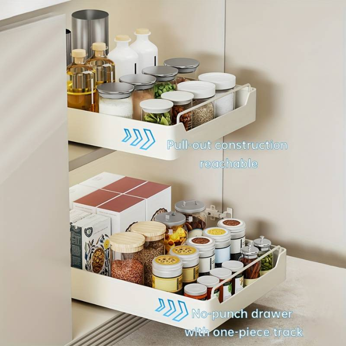 Accessible Drawer Pull-Out Cabinet Organizer / Under Sink Storage / Slide Out Pantry Shelves Rack