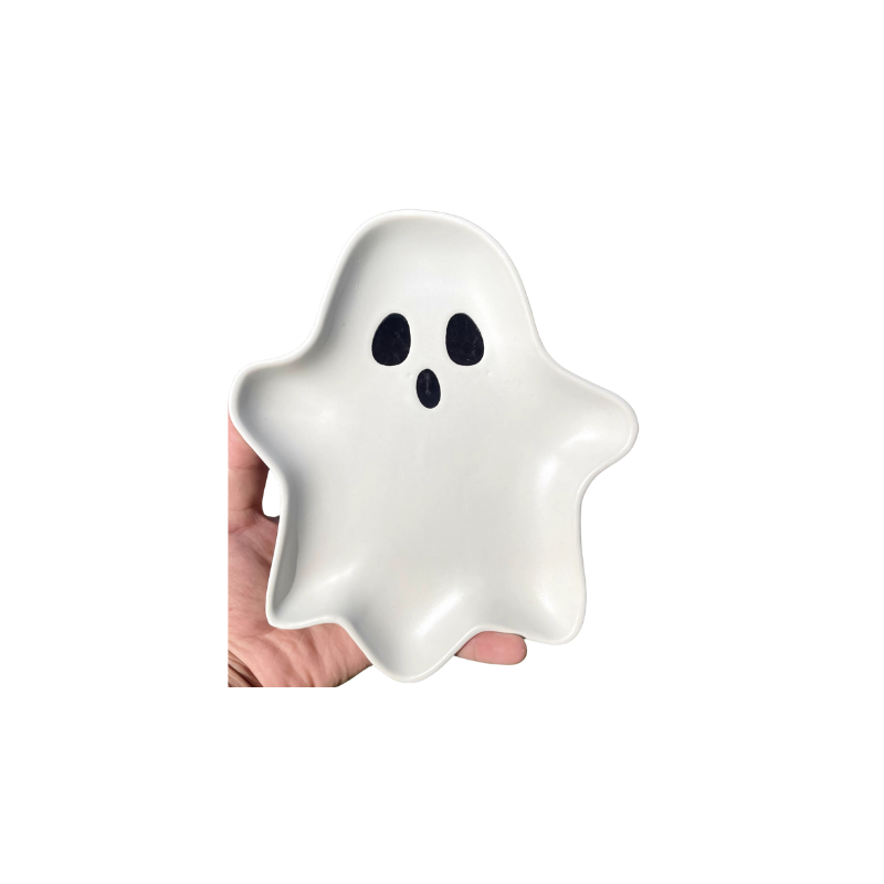 Halloween Ceramic Ghost Shaped Plate / Serving Platter home decor props