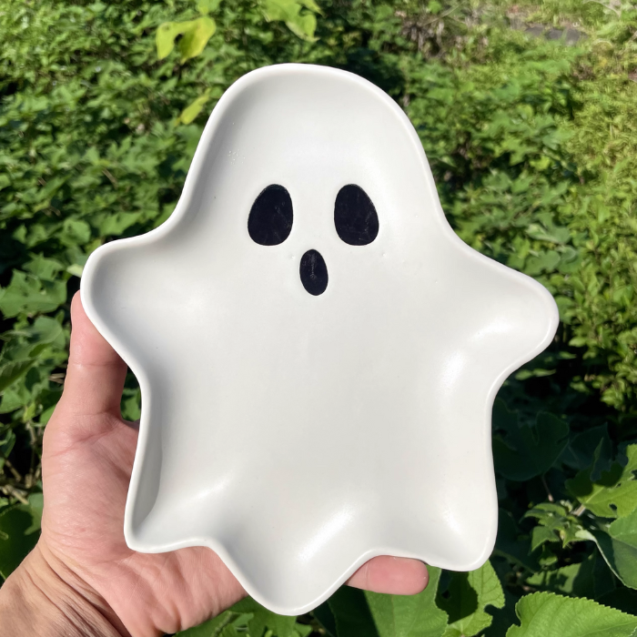 Halloween Ceramic Ghost Shaped Plate / Serving Platter home decor props