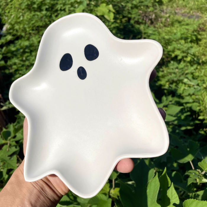 Halloween Ceramic Ghost Shaped Plate / Serving Platter home decor props
