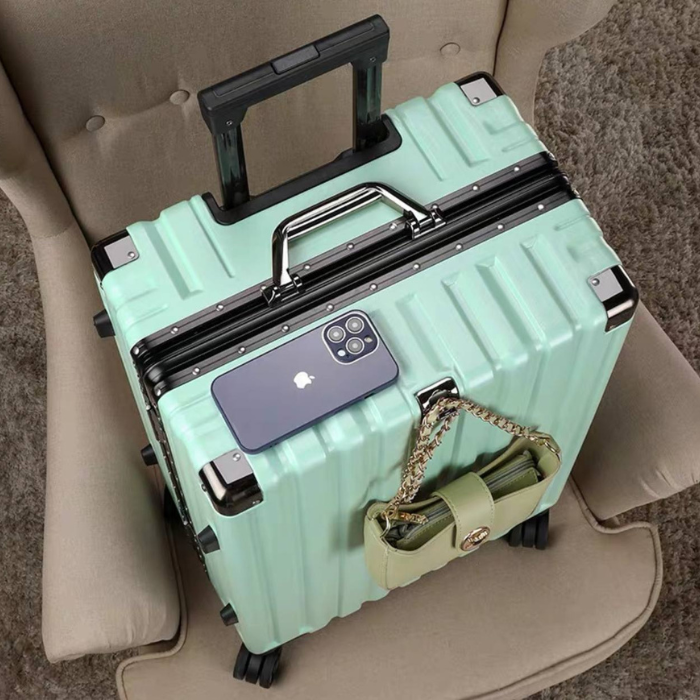 Ezytravel Aluminum case luggage / Lightweight Hard Suitcase / 360° silent wheel 20 26 28 inch