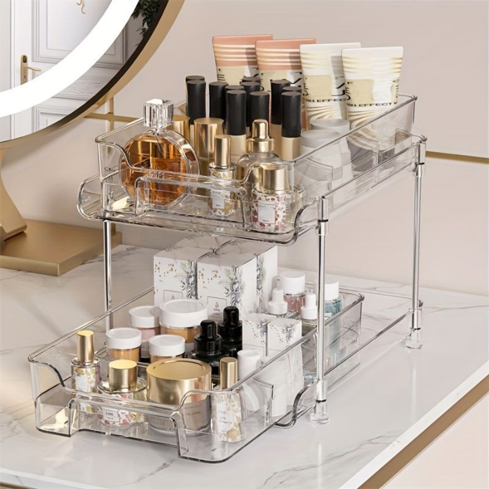 Acrylic sliding rack pull out drawer storage organizer / home organiser