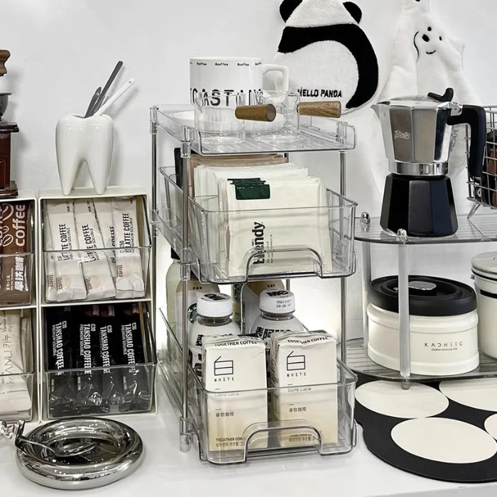 Acrylic sliding rack pull out drawer storage organizer / home organiser