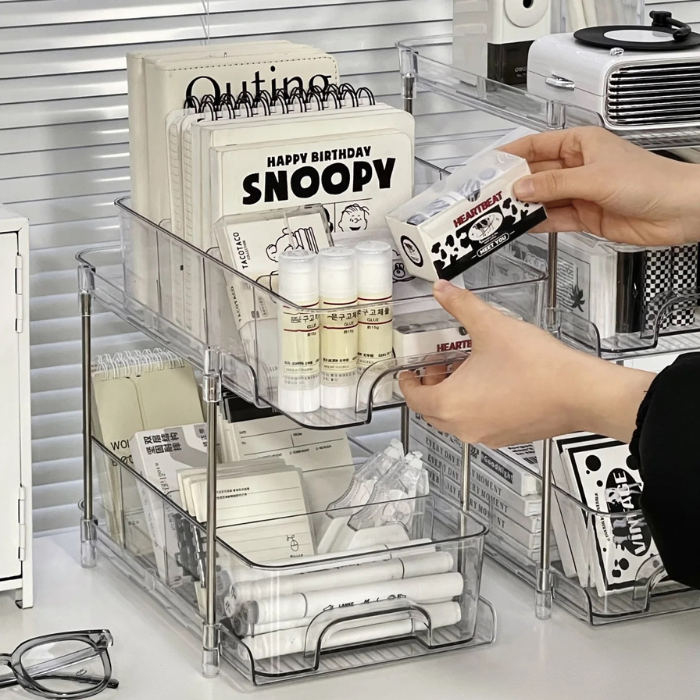 Acrylic sliding rack pull out drawer storage organizer / home organiser